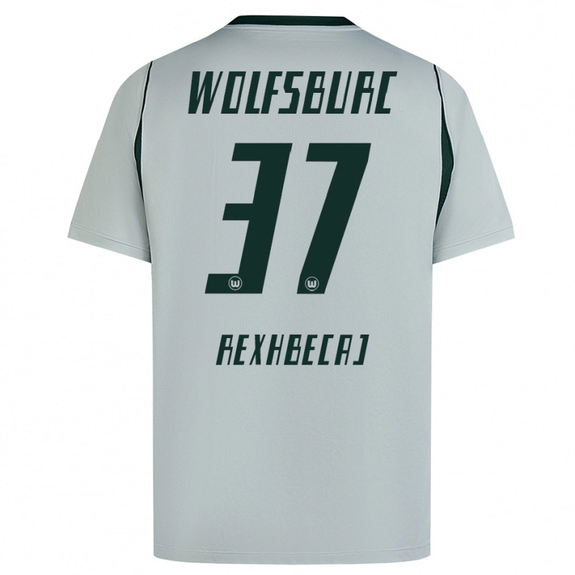 Danxen Criança Camisola Elvis Rexhbecaj #37 Cinza Verde Alternativa 2026/27 Camisa