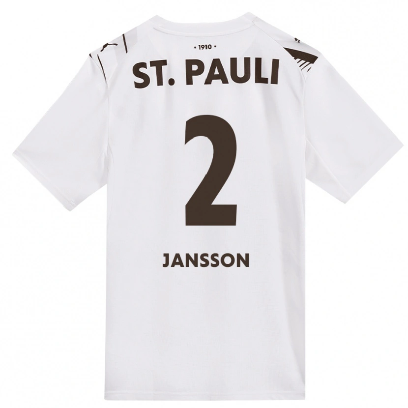 Danxen Criança Camisola Rony Jansson #2 Café Branco Vermelho Alternativa 2026/27 Camisa