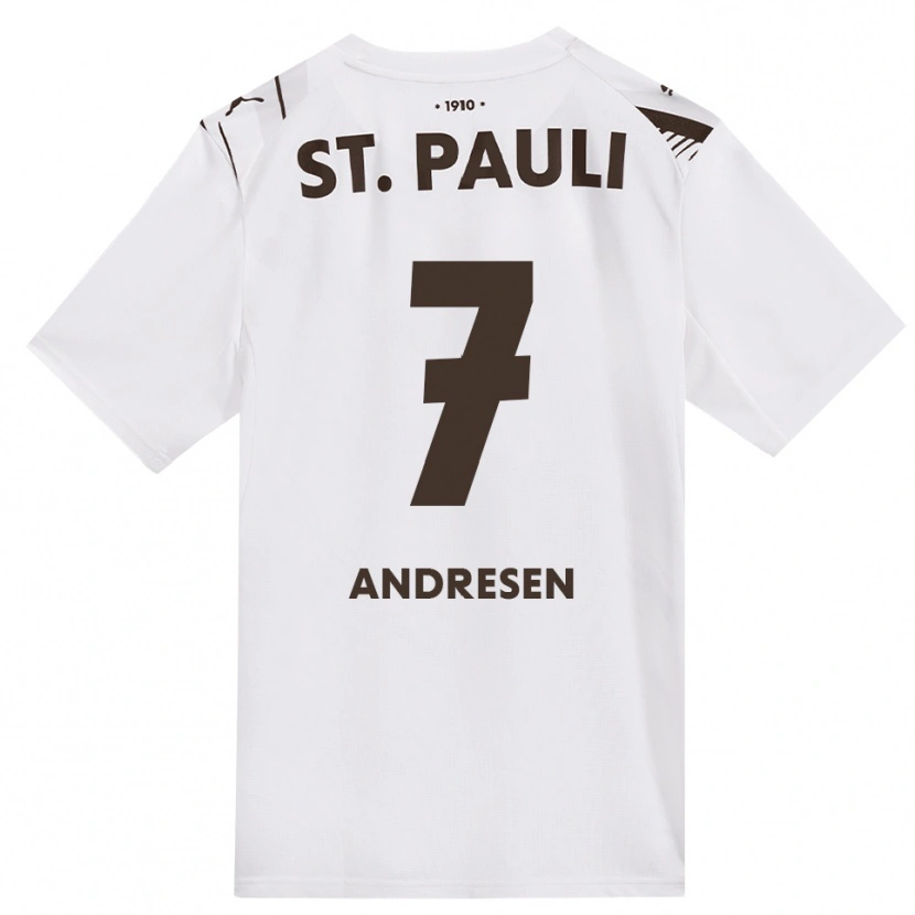 Danxen Criança Camisola Jan Andresen #7 Café Branco Vermelho Alternativa 2026/27 Camisa