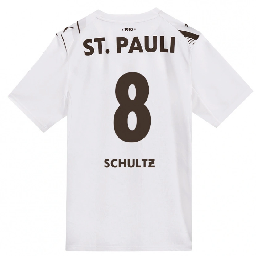 Danxen Criança Camisola Paul Schultz #8 Café Branco Vermelho Alternativa 2026/27 Camisa
