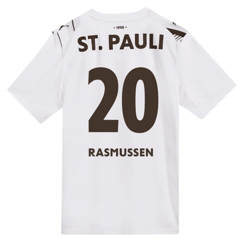 Danxen Criança Camisola Mathias Rasmussen #20 Café Branco Vermelho Alternativa 2026/27 Camisa