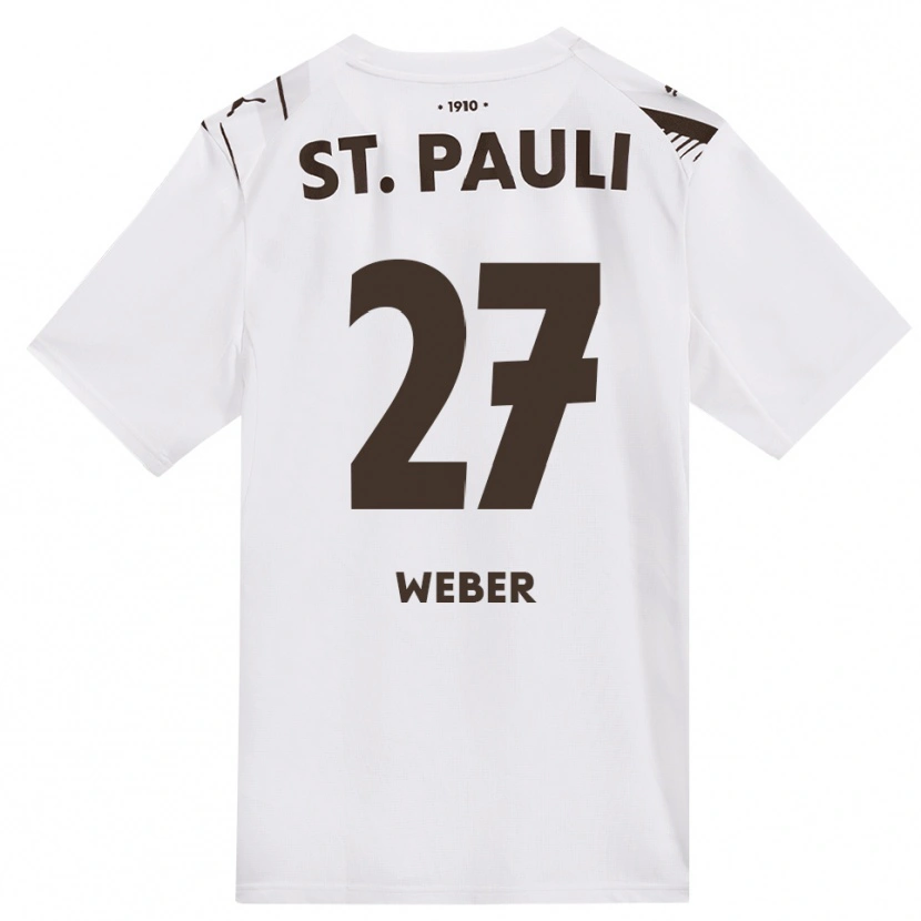 Danxen Criança Camisola Hugo Weber #27 Café Branco Vermelho Alternativa 2026/27 Camisa