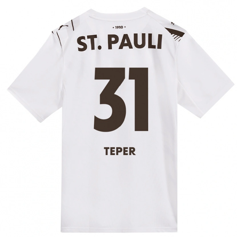Danxen Criança Camisola M. Teper #31 Café Branco Vermelho Alternativa 2026/27 Camisa