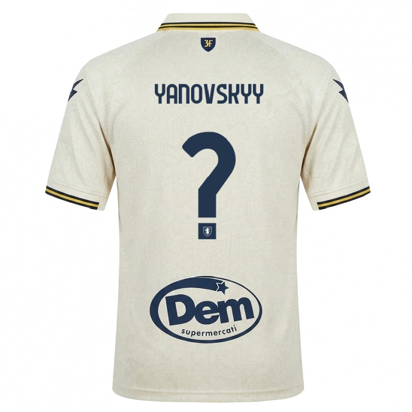 Danxen Criança Camisola Riccardo Yanovskyy #0 Amarelo Renda Velha Preto Alternativa 2026/27 Camisa