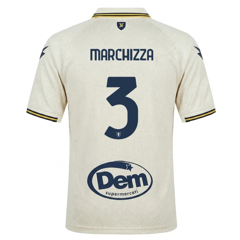 Danxen Criança Camisola Riccardo Marchizza #3 Amarelo Renda Velha Preto Alternativa 2026/27 Camisa