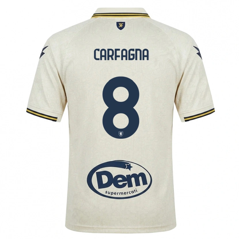 Danxen Criança Camisola Matteo Carfagna #8 Amarelo Renda Velha Preto Alternativa 2026/27 Camisa