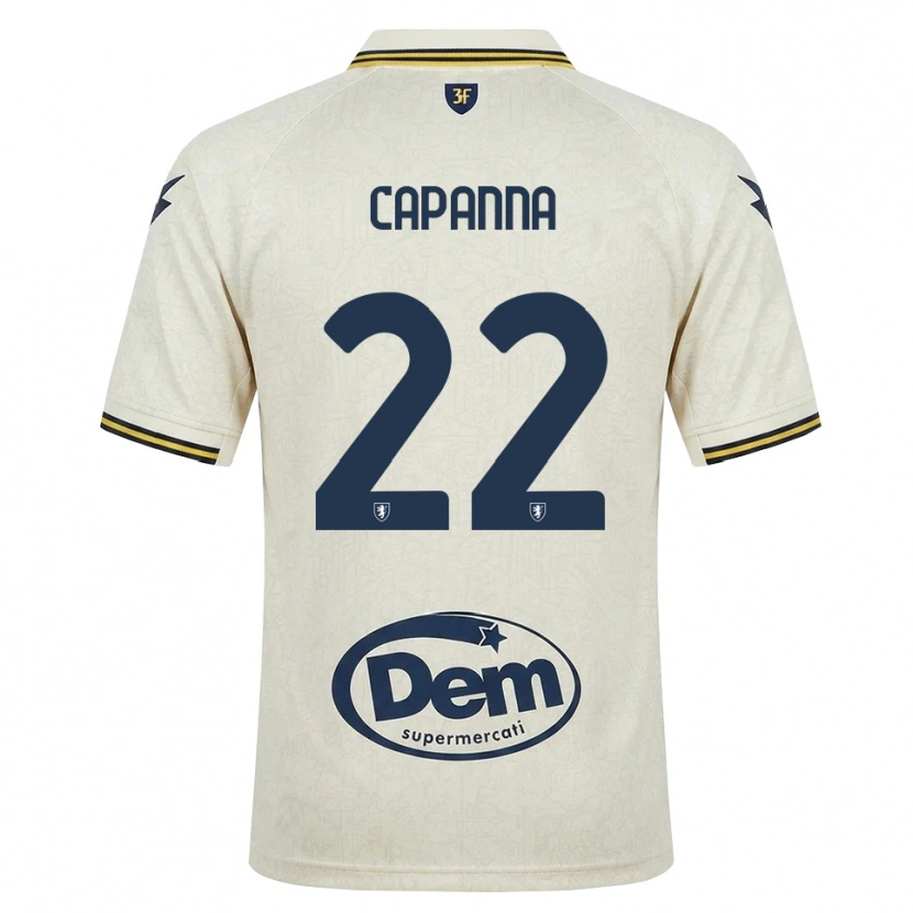 Danxen Criança Camisola Tommaso Capanna #22 Amarelo Renda Velha Preto Alternativa 2026/27 Camisa