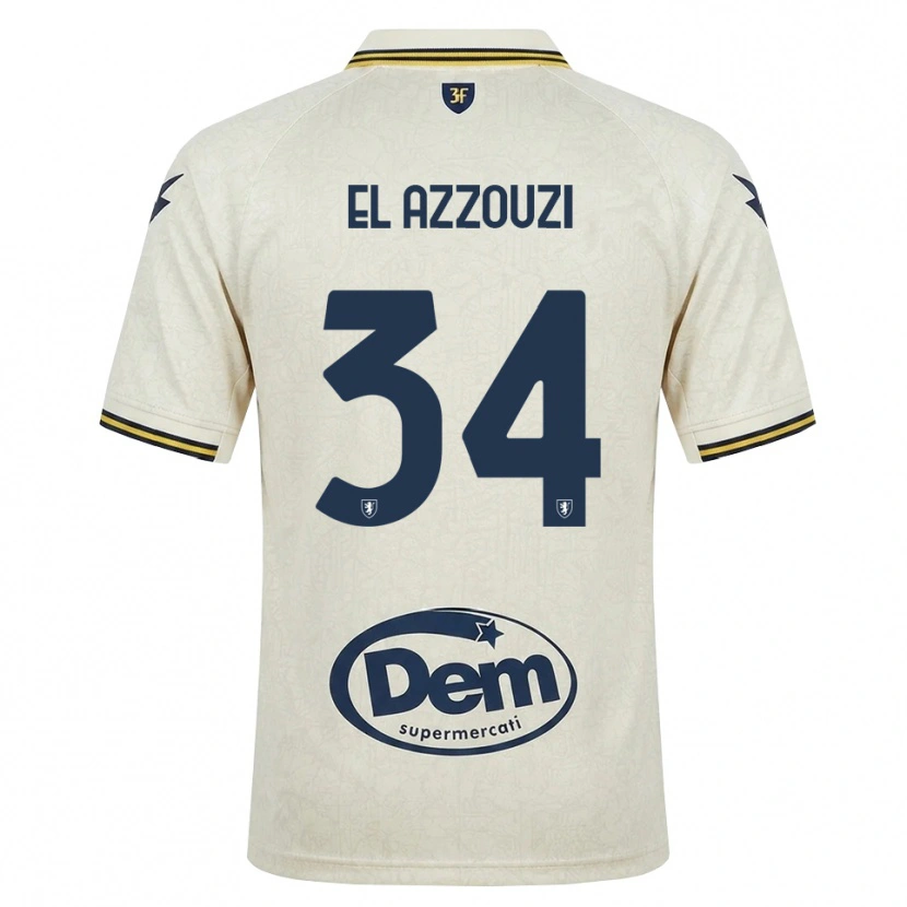 Danxen Criança Camisola Anouar El Azzouzi #34 Amarelo Renda Velha Preto Alternativa 2026/27 Camisa