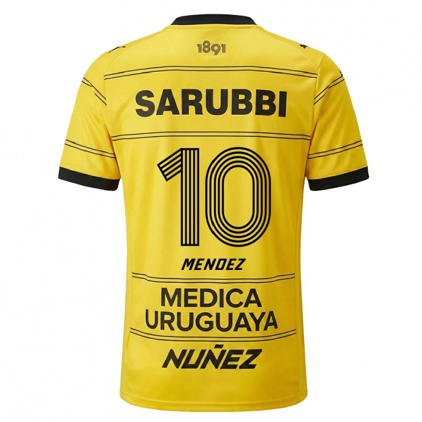 Danxen Criança Camisola Kevin Méndez #10 Amarelo Preto Alternativa 2026/27 Camisa
