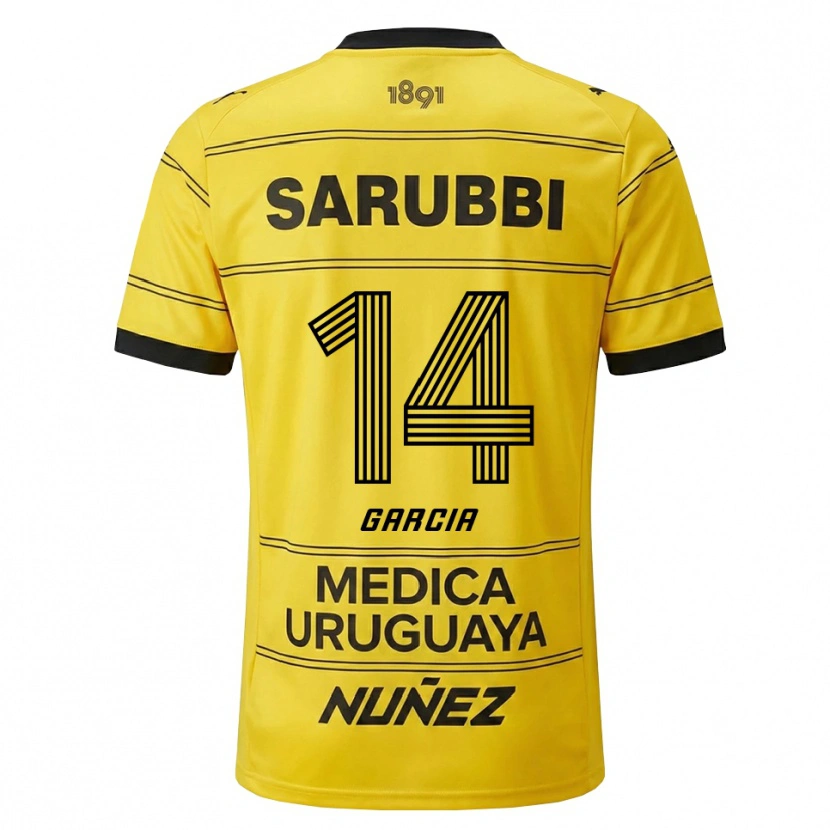 Danxen Criança Camisola Damián García #14 Amarelo Preto Alternativa 2026/27 Camisa