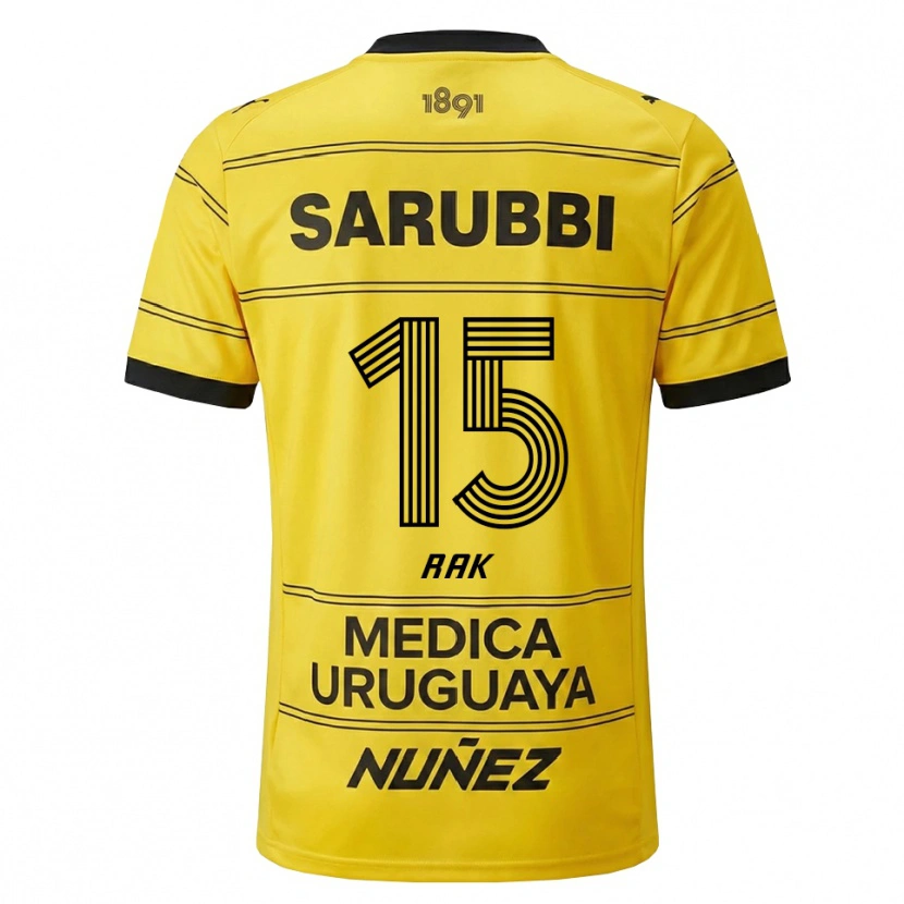 Danxen Criança Camisola Yonatthan Rak #15 Amarelo Preto Alternativa 2026/27 Camisa