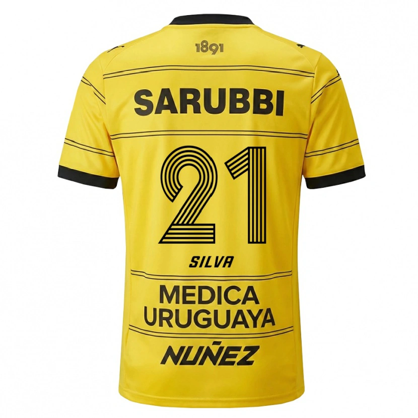 Danxen Criança Camisola Gastón Silva #21 Amarelo Preto Alternativa 2026/27 Camisa