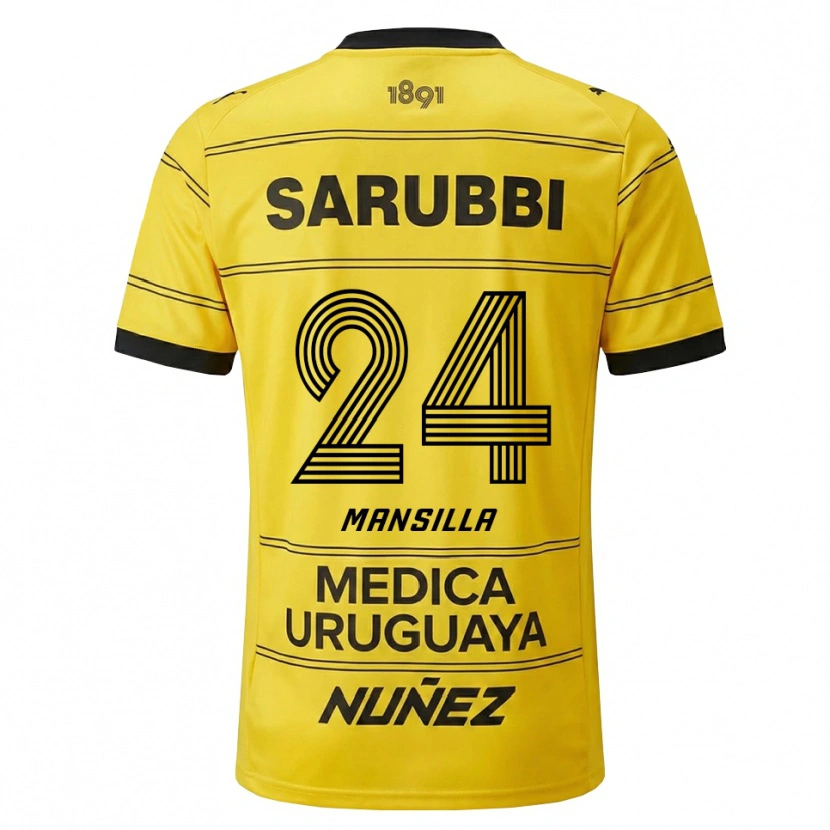 Danxen Criança Camisola Brian Mansilla #24 Amarelo Preto Alternativa 2026/27 Camisa