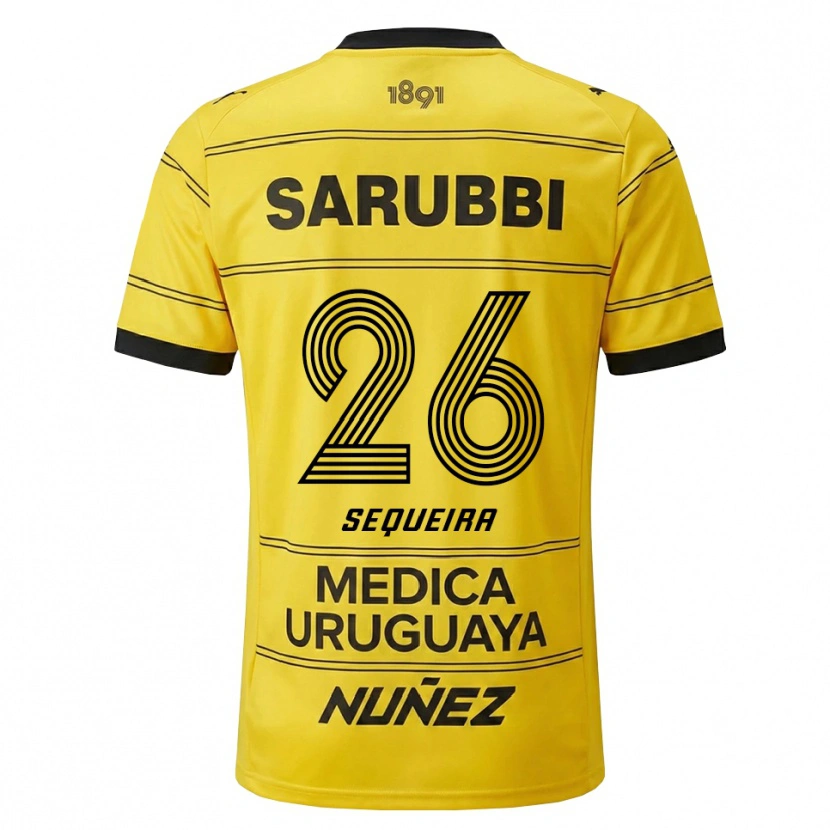 Danxen Criança Camisola Leonardo Sequeira #26 Amarelo Preto Alternativa 2026/27 Camisa