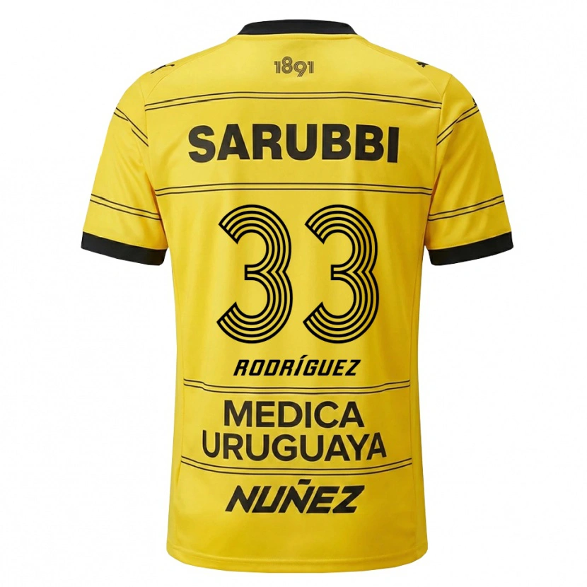 Danxen Criança Camisola Jonathan Rodríguez #33 Amarelo Preto Alternativa 2026/27 Camisa