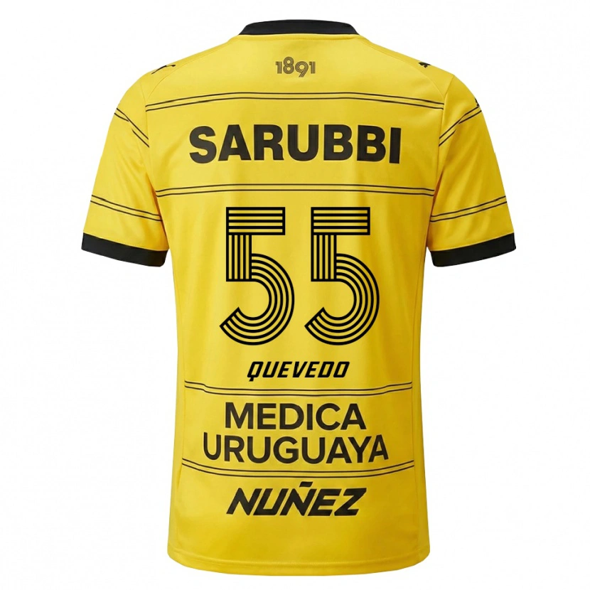 Danxen Criança Camisola Juan Quevedo #55 Amarelo Preto Alternativa 2026/27 Camisa