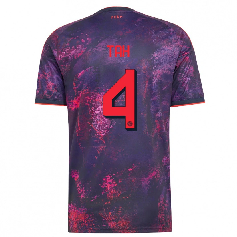 Danxen Criança Camisola Jonathan Tah #4 Vermelho Púrpura Terceiro 2026/27 Camisa