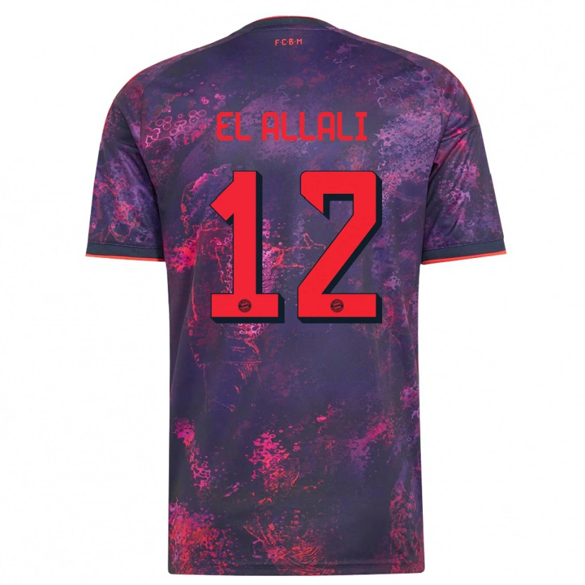 Danxen Criança Camisola Jonas El Allali #12 Vermelho Púrpura Terceiro 2026/27 Camisa