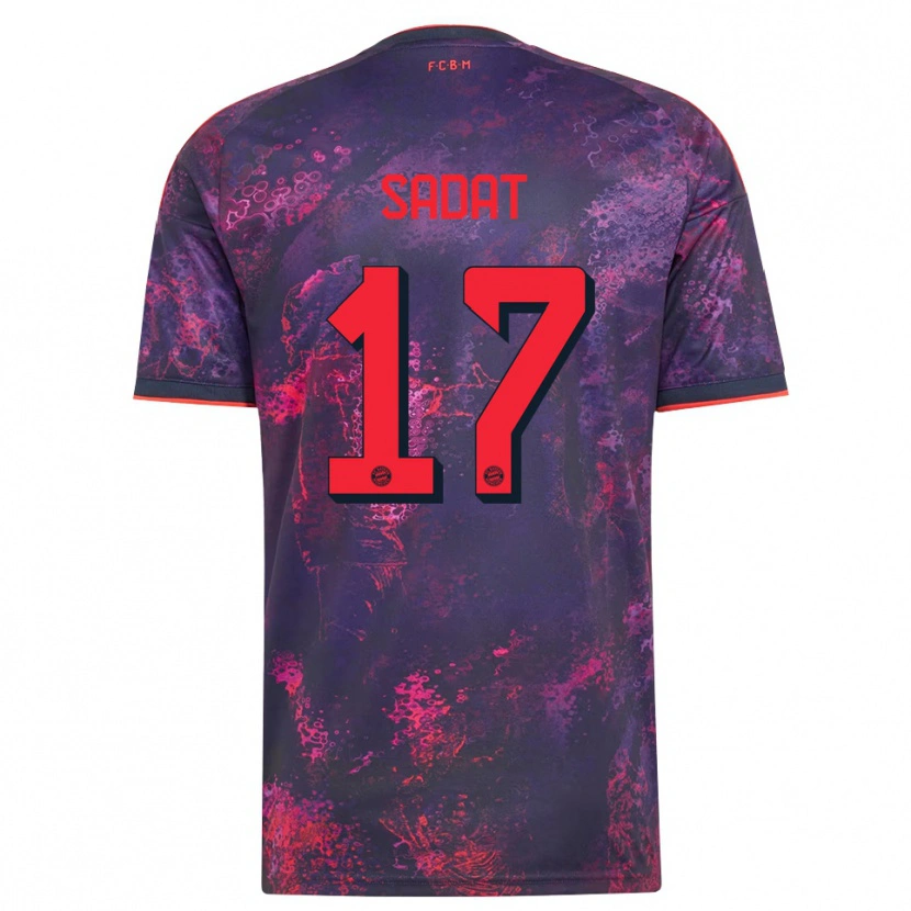 Danxen Criança Camisola Mudaser Sadat #17 Vermelho Púrpura Terceiro 2026/27 Camisa