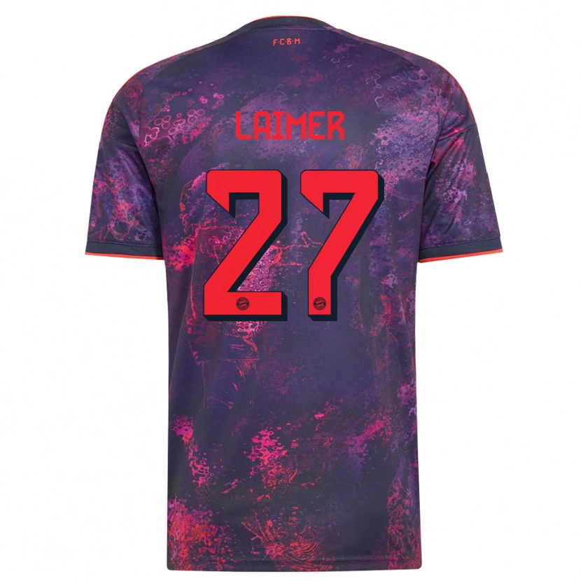 Danxen Criança Camisola Konrad Laimer #27 Vermelho Púrpura Terceiro 2026/27 Camisa