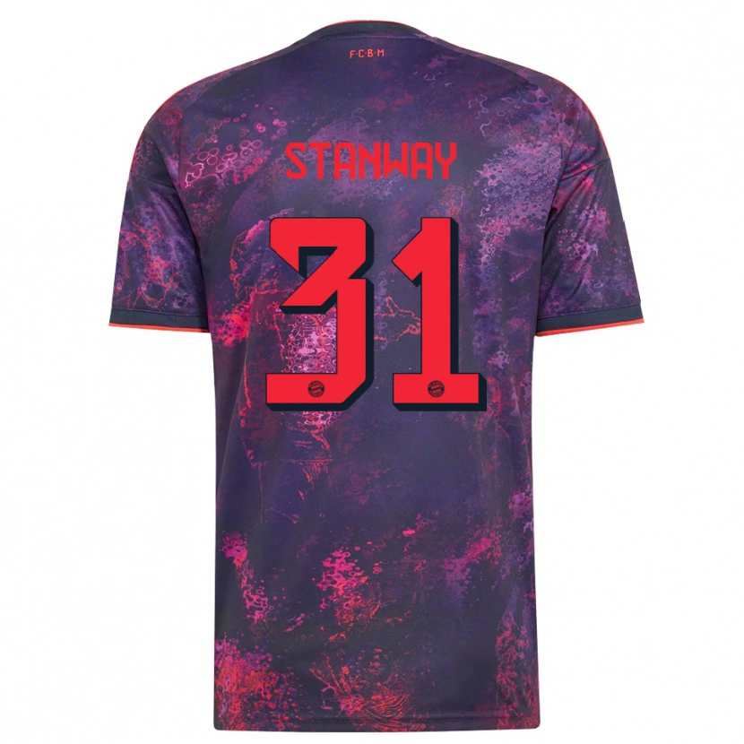 Danxen Criança Camisola Georgia Stanway #31 Vermelho Púrpura Terceiro 2026/27 Camisa
