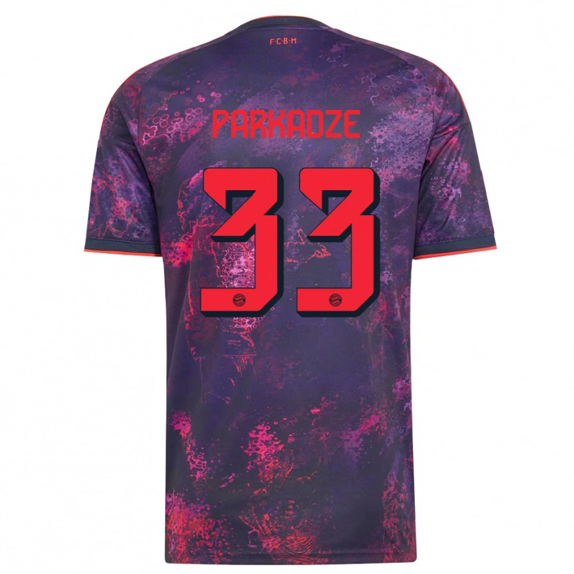 Danxen Criança Camisola Luka Parkadze #33 Vermelho Púrpura Terceiro 2026/27 Camisa