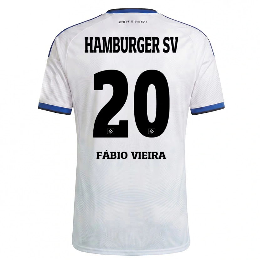 Danxen Homem Camisola Fábio Vieira #20 Branco Preto Azul Principal 2026/27 Camisa