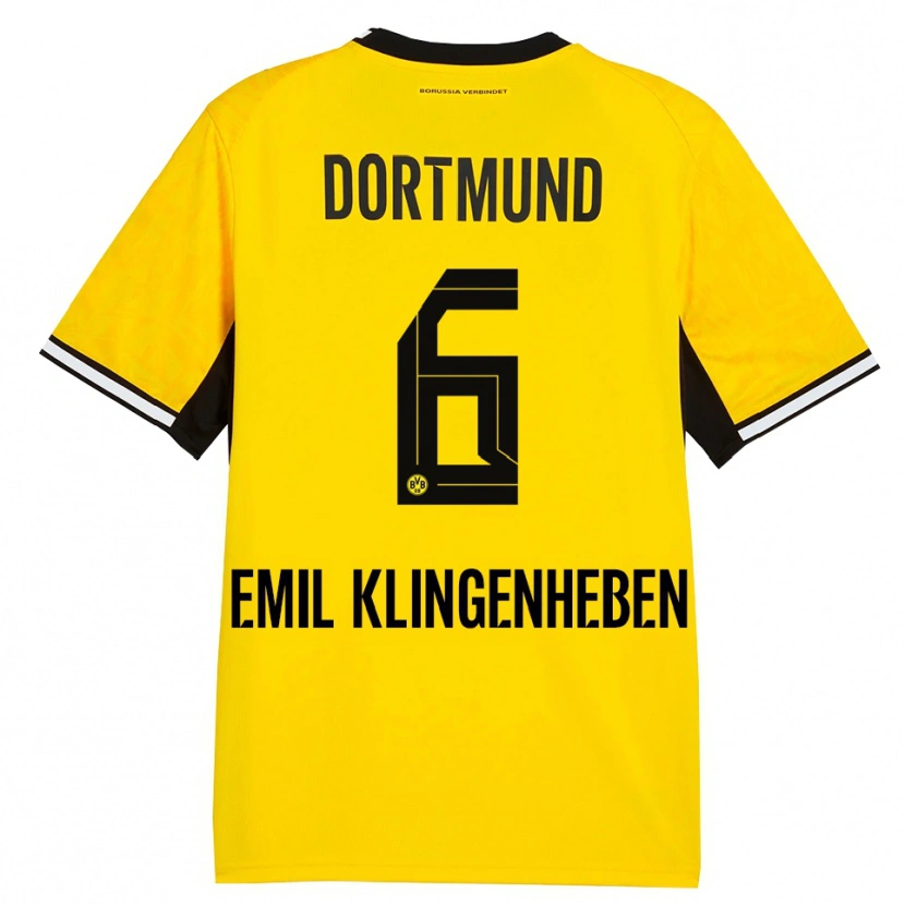 Danxen Homem Camisola Maximilian Emil Klingenheben #6 Amarelo Preto Branco Principal 2026/27 Camisa