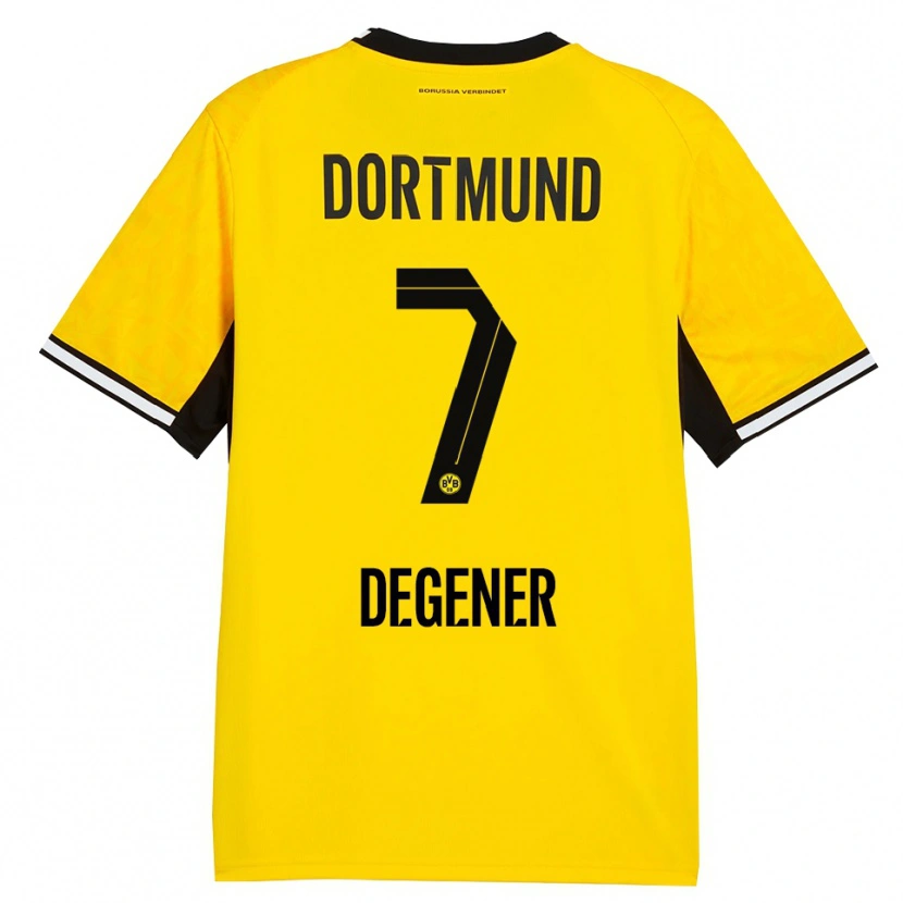 Danxen Homem Camisola Tim Degener #7 Amarelo Preto Branco Principal 2026/27 Camisa
