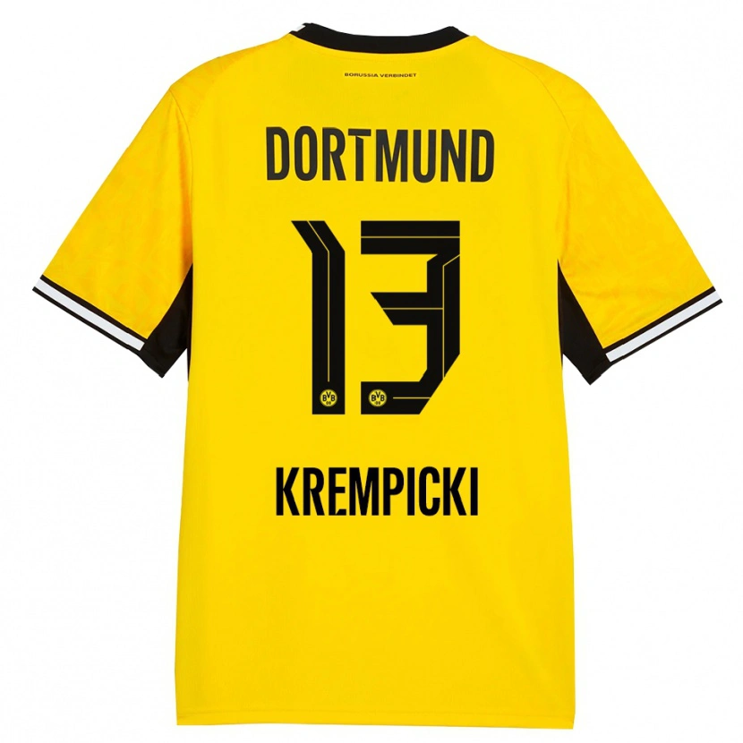 Danxen Homem Camisola Connor Krempicki #13 Amarelo Preto Branco Principal 2026/27 Camisa