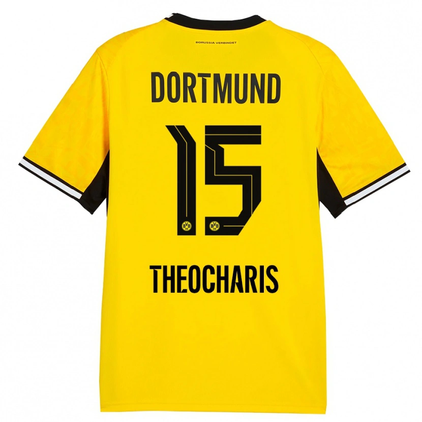 Danxen Homem Camisola Elefterios Theocharis #15 Amarelo Preto Branco Principal 2026/27 Camisa