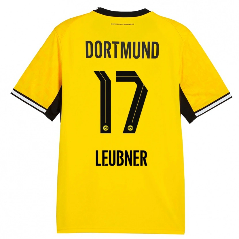 Danxen Homem Camisola Ronja Leubner #17 Amarelo Preto Branco Principal 2026/27 Camisa