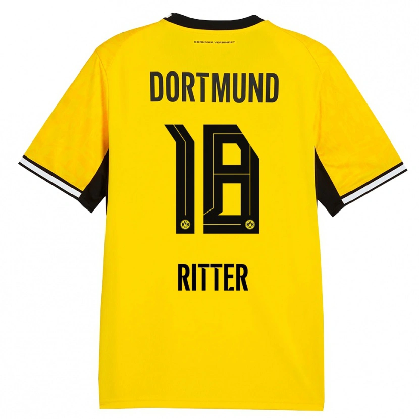 Danxen Homem Camisola Roméo Ritter #18 Amarelo Preto Branco Principal 2026/27 Camisa
