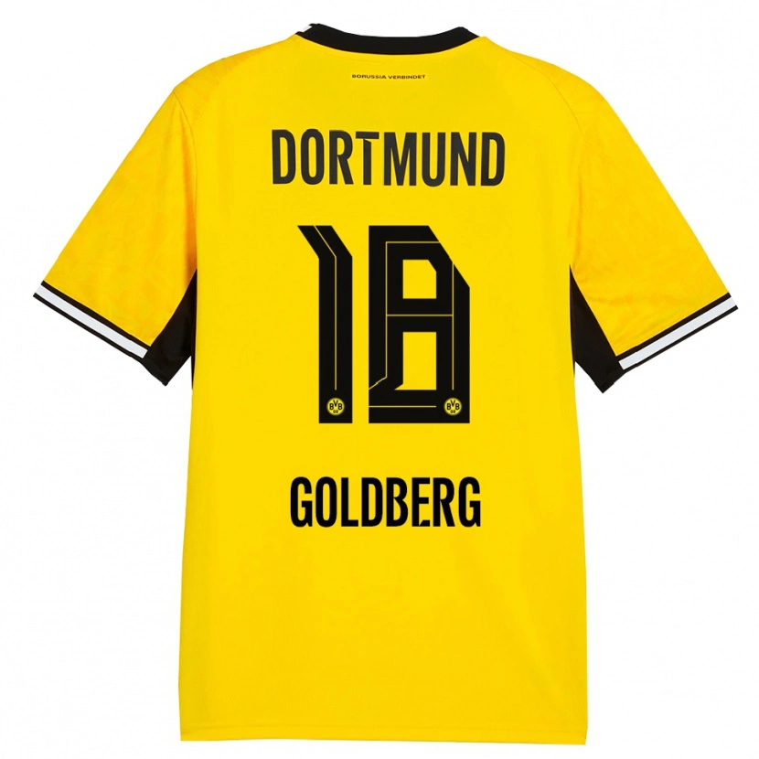 Danxen Homem Camisola Niclas Goldberg #18 Amarelo Preto Branco Principal 2026/27 Camisa