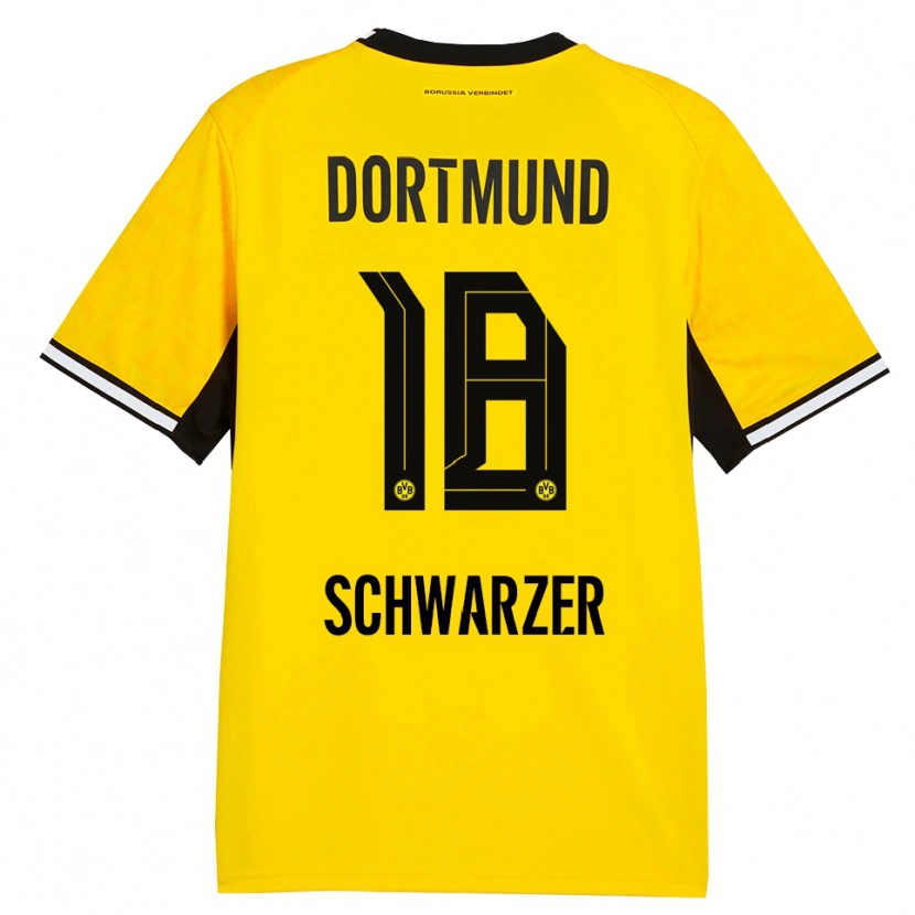 Danxen Homem Camisola Jonas Schwarzer #18 Amarelo Preto Branco Principal 2026/27 Camisa