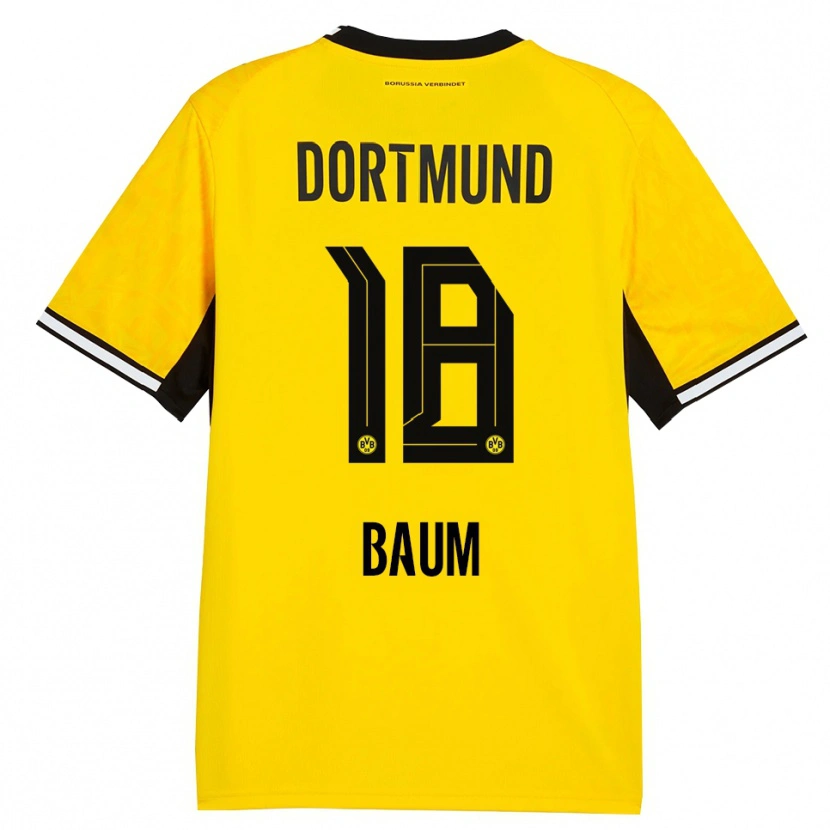 Danxen Homem Camisola Celina Baum #18 Amarelo Preto Branco Principal 2026/27 Camisa