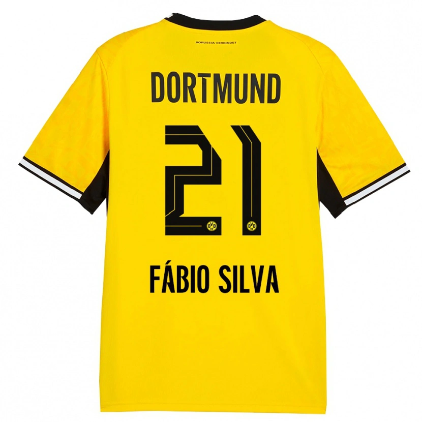 Danxen Homem Camisola Fábio Silva #21 Amarelo Preto Branco Principal 2026/27 Camisa