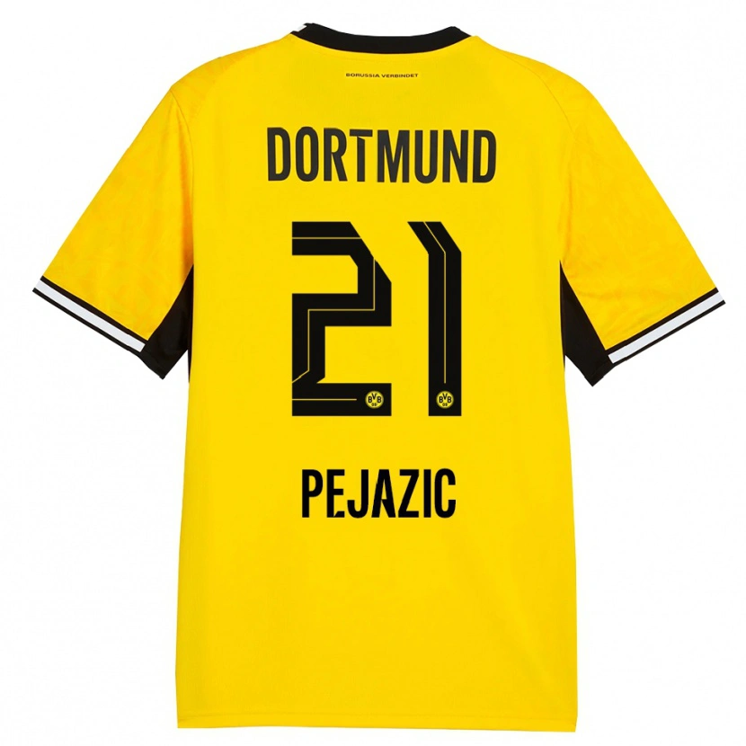 Danxen Homem Camisola Mario Pejazic #21 Amarelo Preto Branco Principal 2026/27 Camisa