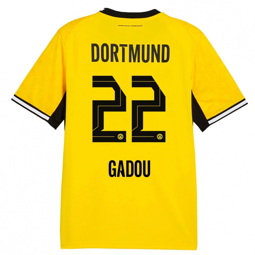 Danxen Homem Camisola Joane Gadou #22 Amarelo Preto Branco Principal 2026/27 Camisa