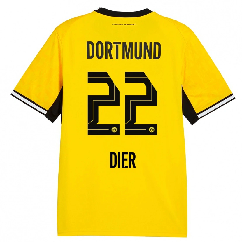 Danxen Homem Camisola Henrik Dier #22 Amarelo Preto Branco Principal 2026/27 Camisa