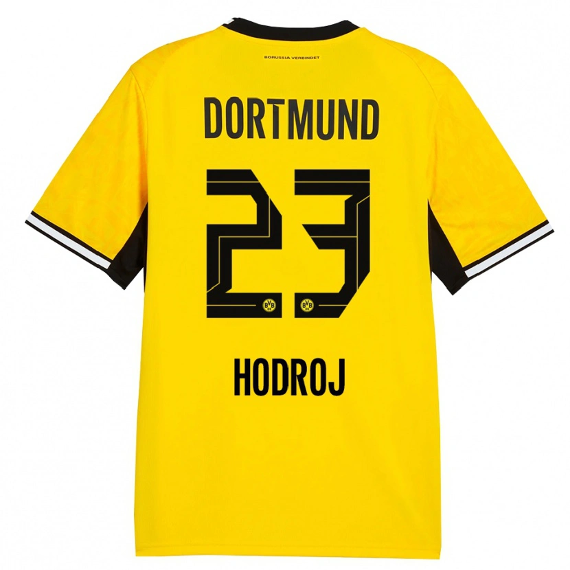 Danxen Homem Camisola Malik Hodroj #23 Amarelo Preto Branco Principal 2026/27 Camisa