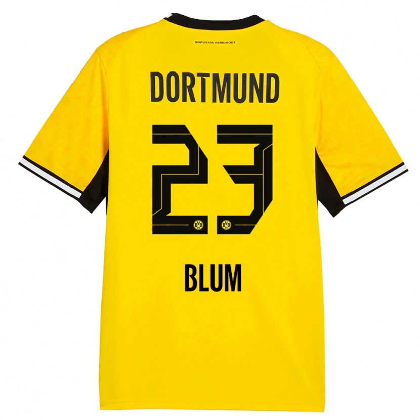 Danxen Homem Camisola Caroline Blum #23 Amarelo Preto Branco Principal 2026/27 Camisa