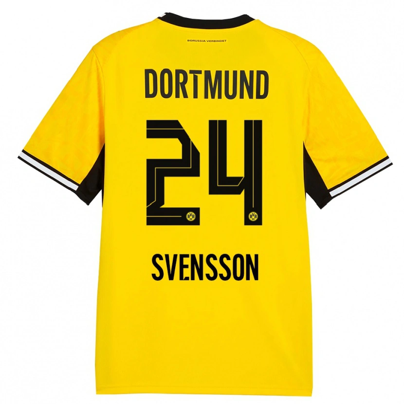 Danxen Homem Camisola Daniel Svensson #24 Amarelo Preto Branco Principal 2026/27 Camisa