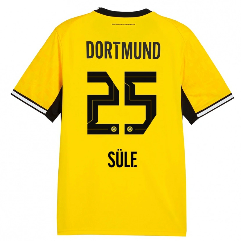 Danxen Homem Camisola Niklas Süle #25 Amarelo Preto Branco Principal 2026/27 Camisa