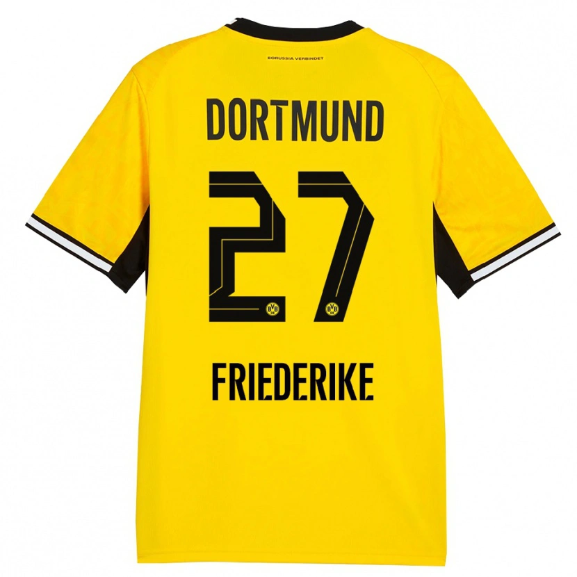 Danxen Homem Camisola Burczik Friederike #27 Amarelo Preto Branco Principal 2026/27 Camisa