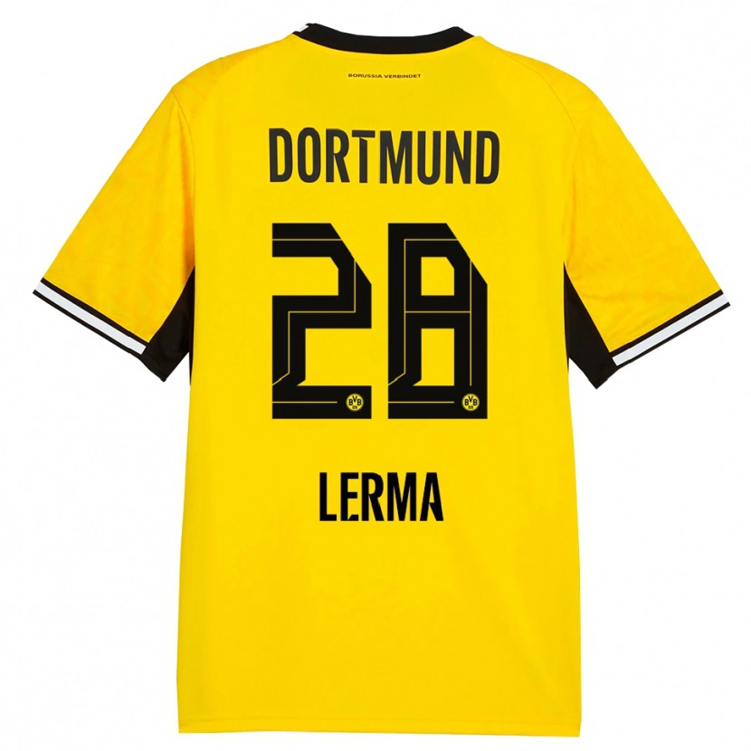 Danxen Homem Camisola Justin Lerma #28 Amarelo Preto Branco Principal 2026/27 Camisa