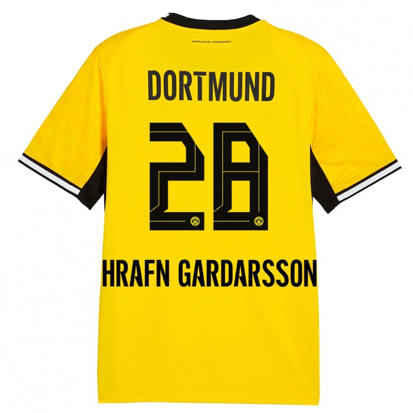 Danxen Homem Camisola Bjarki Hrafn Gardarsson #28 Amarelo Preto Branco Principal 2026/27 Camisa