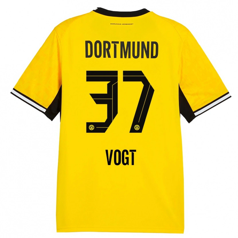 Danxen Homem Camisola Levin Vogt #37 Amarelo Preto Branco Principal 2026/27 Camisa