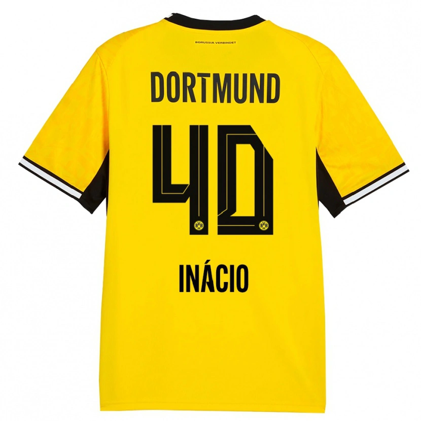 Danxen Homem Camisola Samuele Inácio #40 Amarelo Preto Branco Principal 2026/27 Camisa