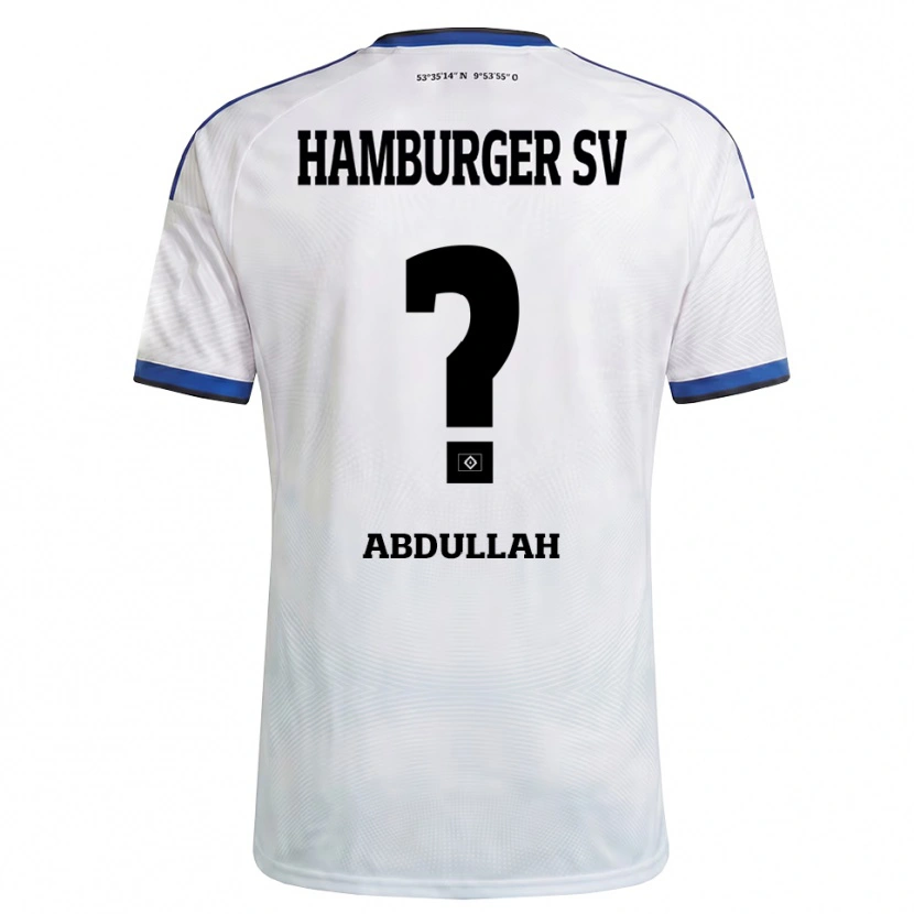Danxen Homem Camisola Majeed Salo Abdullah #0 Branco Preto Azul Principal 2026/27 Camisa
